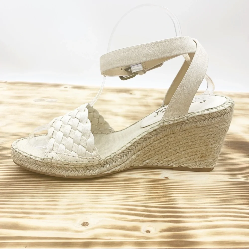 Splendid Woven Leather Espadrille Wedge 10M